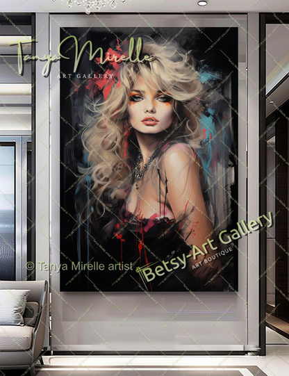 Pop Art Portrait Brigitte Bardot - Modern Canvas Print #3