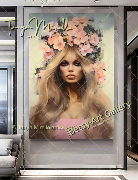 Pop Art Portrait Brigitte Bardot - Modern Canvas Print #2