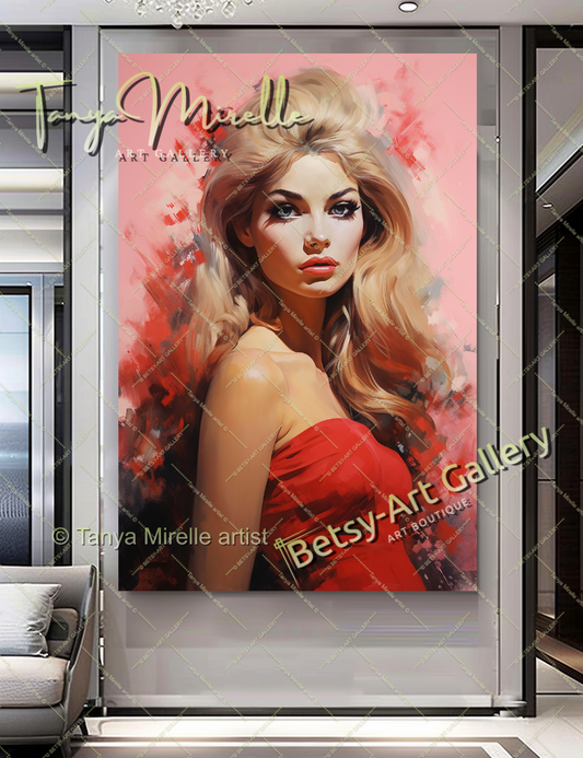 Pop Art Portrait Brigitte Bardot - Modern Canvas Print #3