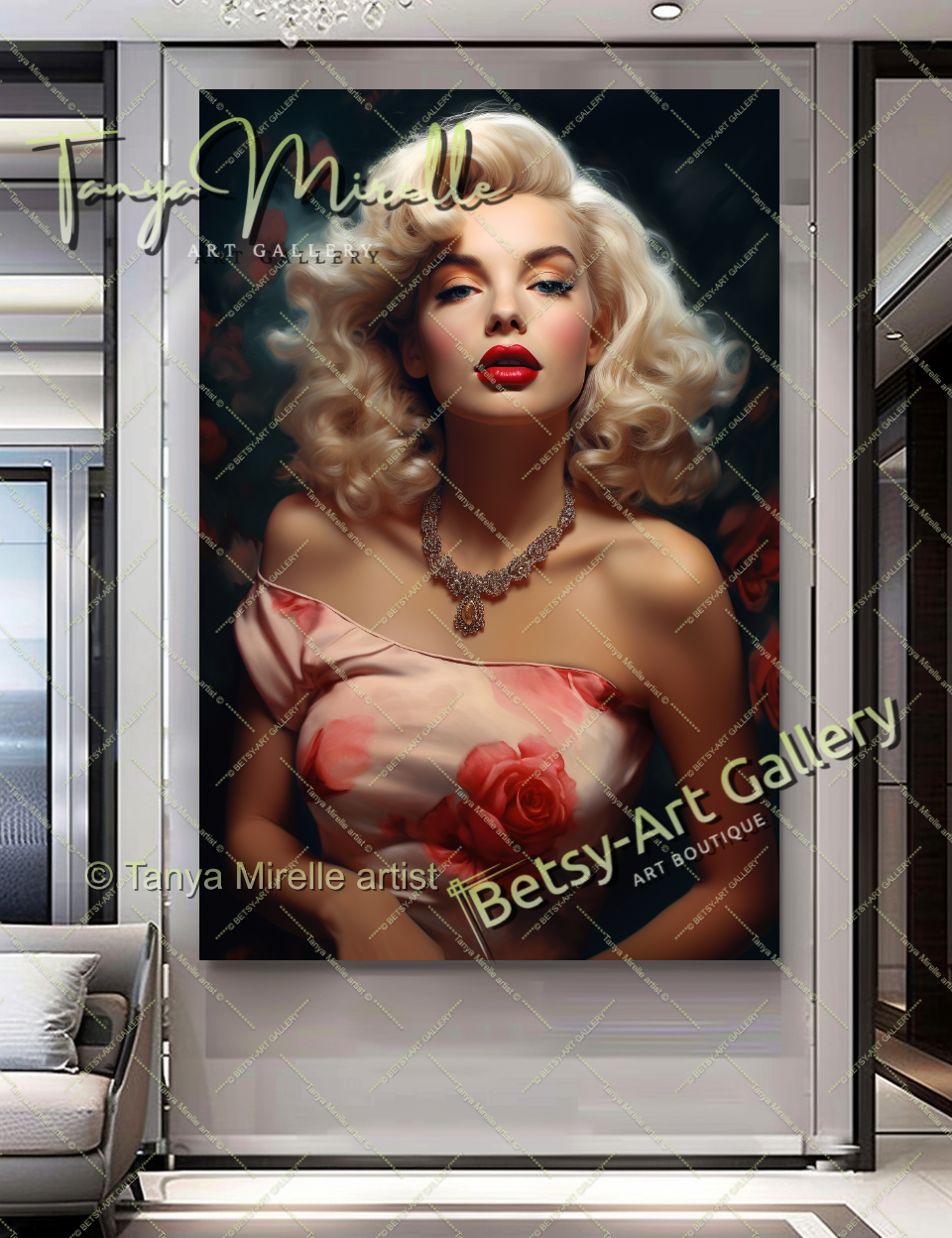 Vintage Woman's Portrait - Modern Canvas Print