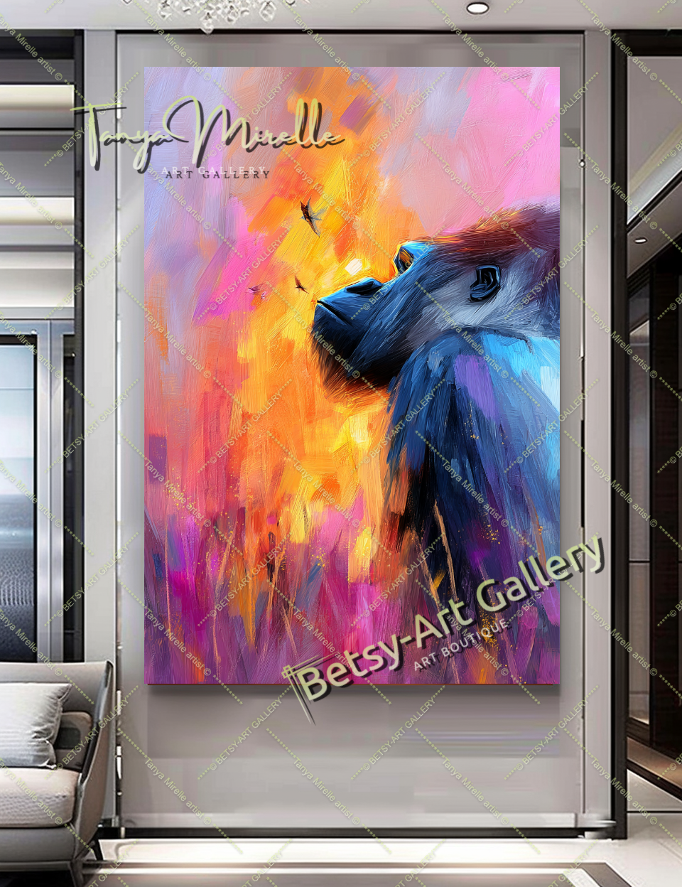 {{ product.title }} canvas artwork by Tanya Mirelle – modern wall decor – original artwork for home, living room, office, or gallery