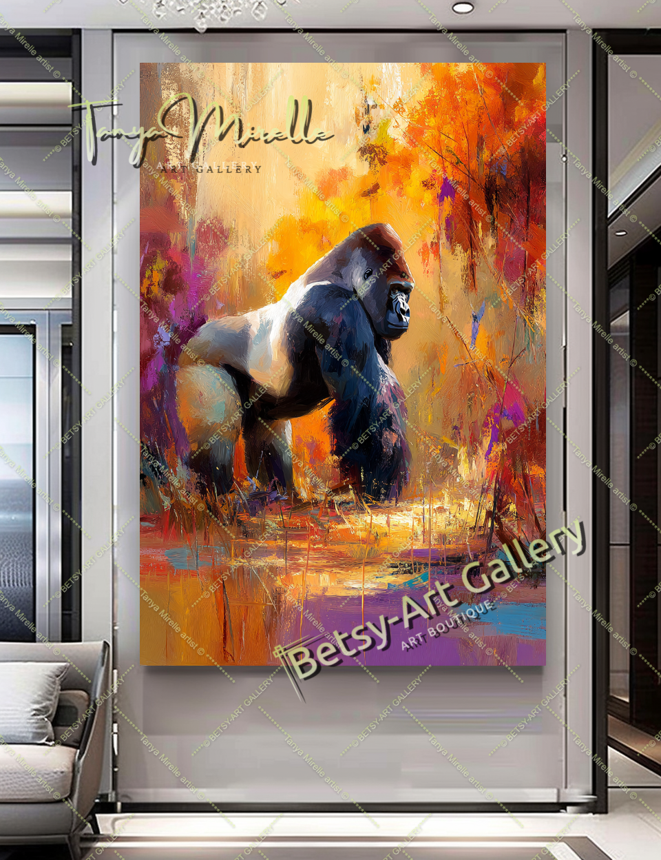 {{ product.title }} canvas artwork by Tanya Mirelle – modern wall decor – original artwork for home, living room, office, or gallery