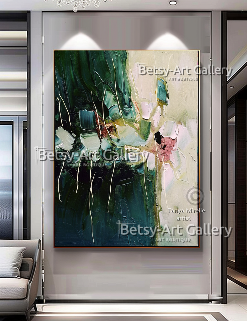 Large Vibrant Abstract – Modern Textured Impasto Wall Art #75 – Large – Oil on Canvas – {{ product.title }} canvas artwork by Tanya Mirelle – modern wall decor – original artwork for home, living room, office, or gallery – original artwork by BETSY-ART GALLERY