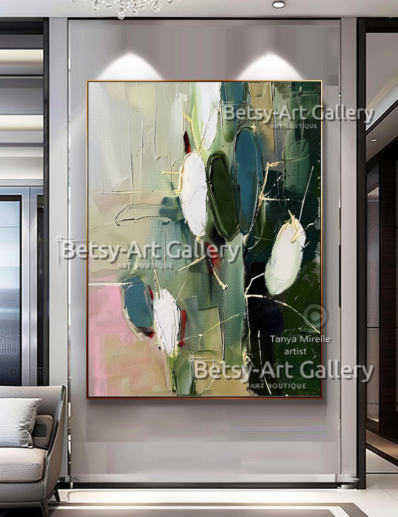 Large Vibrant Abstract – Modern Textured Impasto Wall Art #75 – Large – Oil on Canvas – {{ product.title }} canvas artwork by Tanya Mirelle – modern wall decor – original artwork for home, living room, office, or gallery – original artwork by BETSY-ART GALLERY