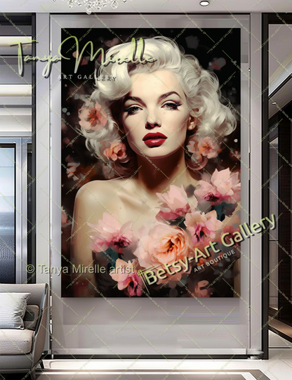 Charmant Portrait Marilyn Monroe - Modern Canvas Print