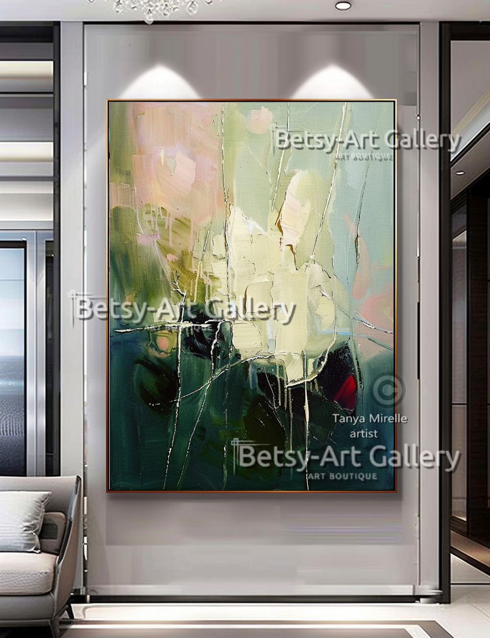 {{ product.title }} canvas artwork by Tanya Mirelle – modern wall decor – original artwork for home, living room, office, or gallery