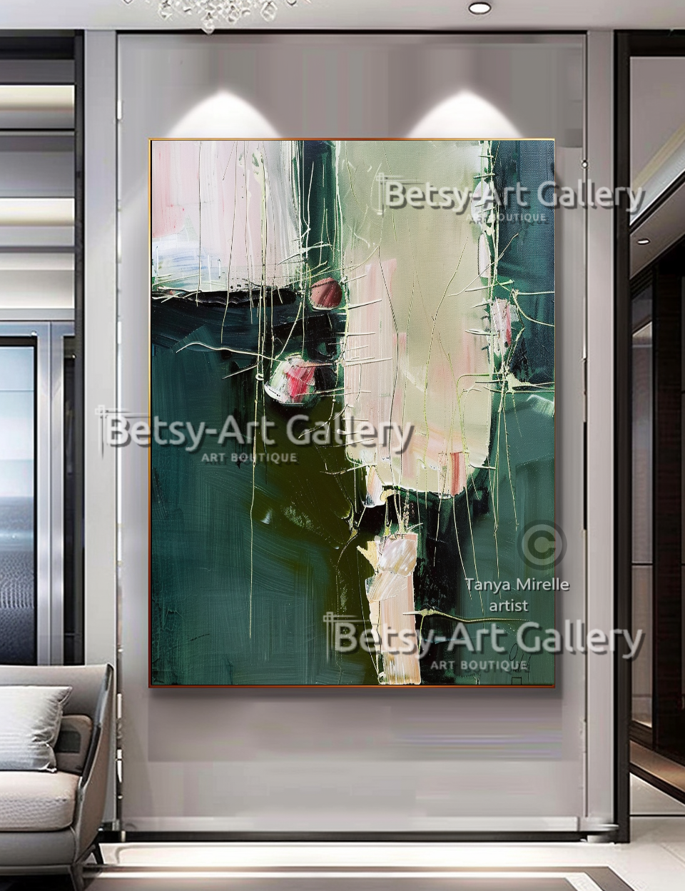 {{ product.title }} canvas artwork by Tanya Mirelle – modern wall decor – original artwork for home, living room, office, or gallery