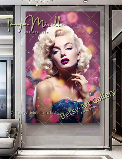 Charmant Portrait Marilyn Monroe - Modern Canvas Print