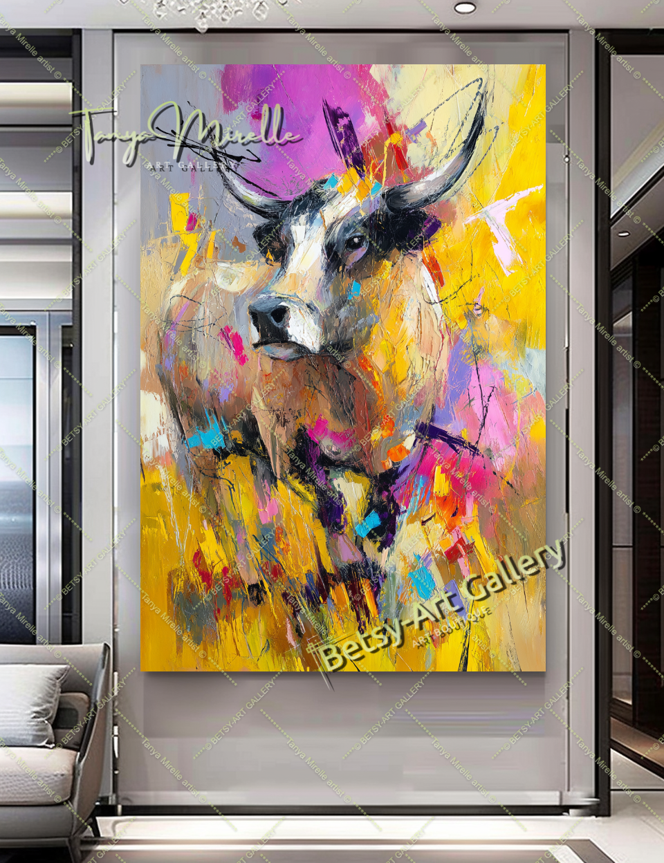 {{ product.title }} canvas artwork by Tanya Mirelle – modern wall decor – original artwork for home, living room, office, or gallery