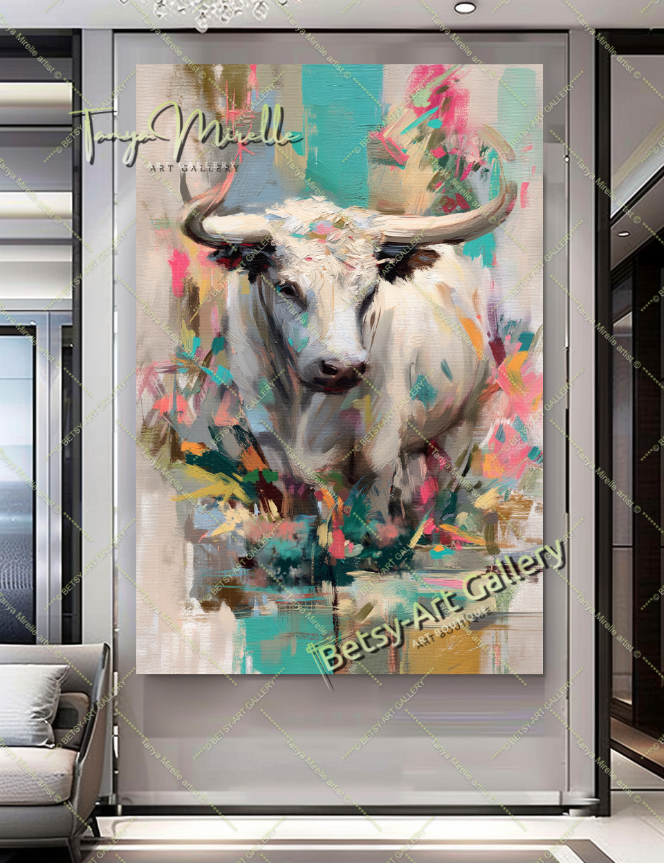 {{ product.title }} canvas artwork by Tanya Mirelle – modern wall decor – original artwork for home, living room, office, or gallery