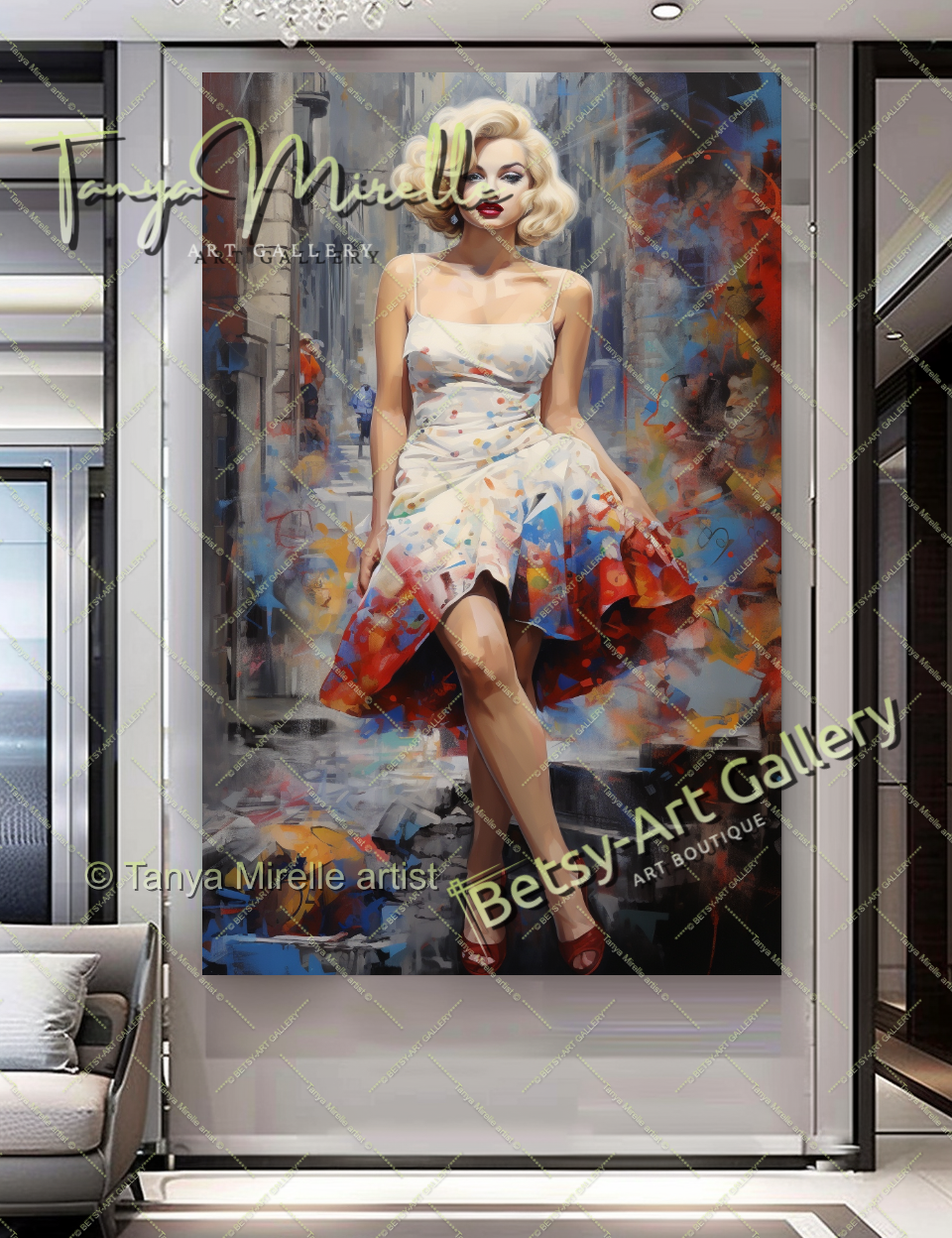 Charmant Portrait Marilyn Monroe - Modern Canvas Print