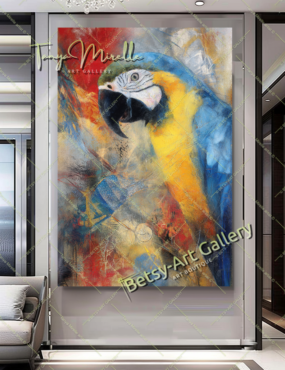 {{ product.title }} canvas artwork by Tanya Mirelle – modern wall decor – original artwork for home, living room, office, or gallery