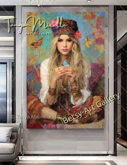 Charmant Brigitte Bardot Portrait - Modern Canvas Print