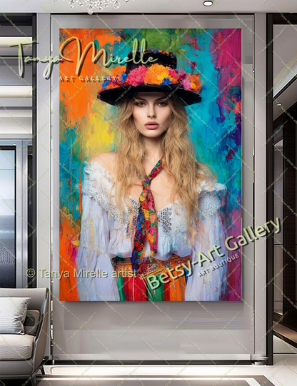 Charmant Brigitte Bardot Portrait - Modern Canvas Print