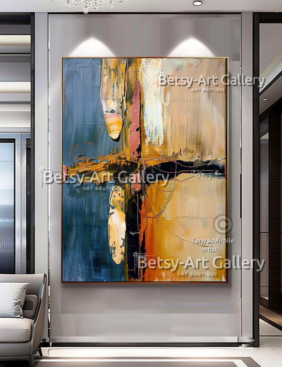 {{ product.title }} canvas artwork by Tanya Mirelle – modern wall decor – original artwork for home, living room, office, or gallery