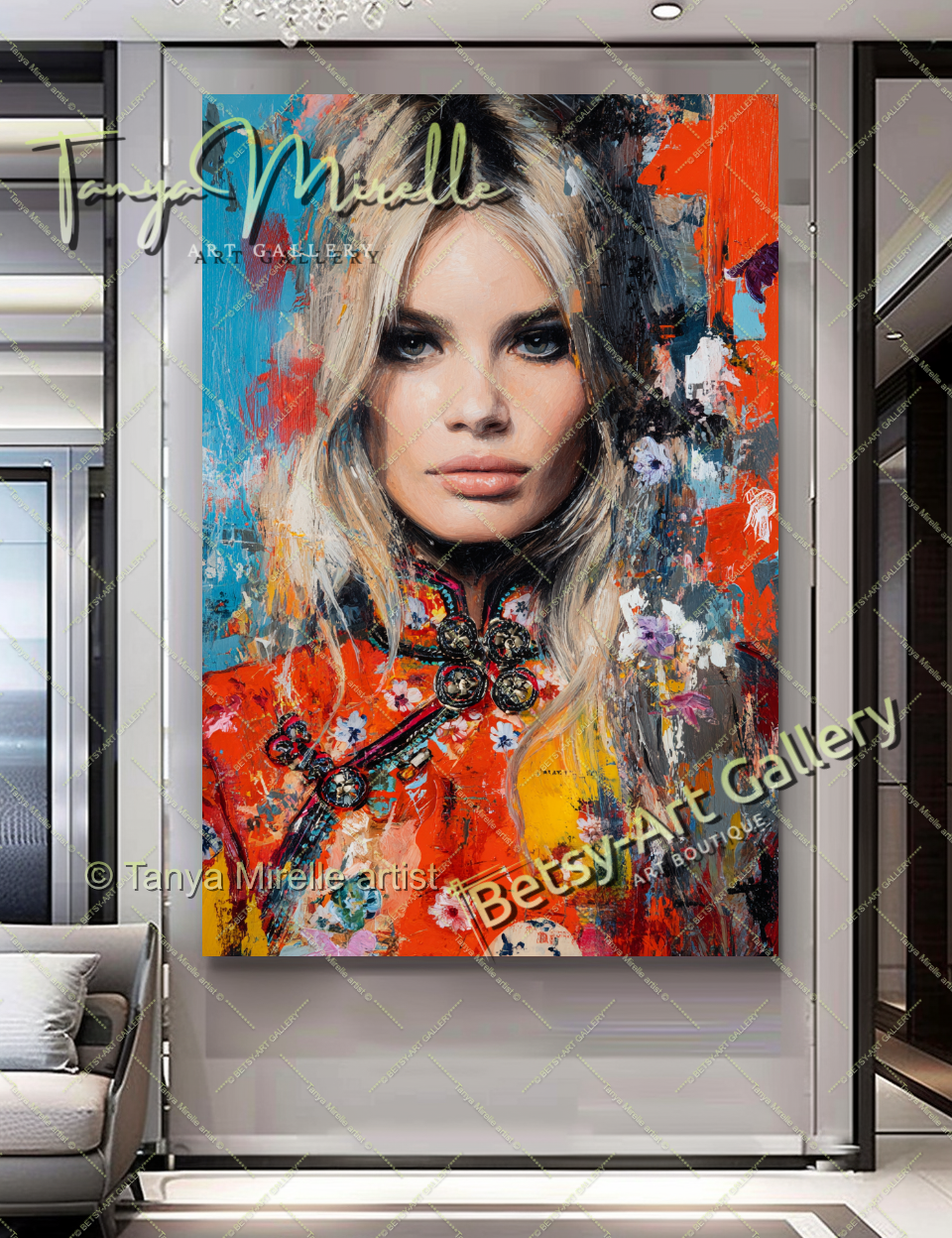 Charmant Brigitte Bardot Portrait - Modern Canvas Print