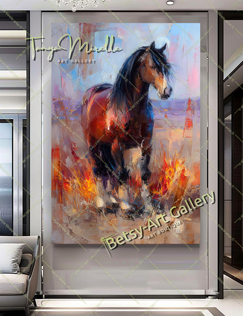 {{ product.title }} canvas artwork by Tanya Mirelle – modern wall decor – original artwork for home, living room, office, or gallery