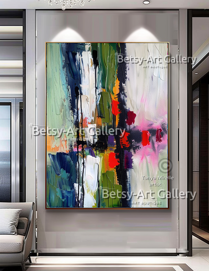 Colorful Modern Wall Art - Textured Impasto Painting #90
