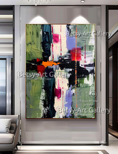 Colorful Modern Wall Art - Textured Impasto Painting #90