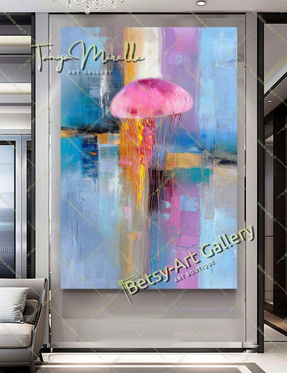 {{ product.title }} canvas artwork by Tanya Mirelle – modern wall decor – original artwork for home, living room, office, or gallery