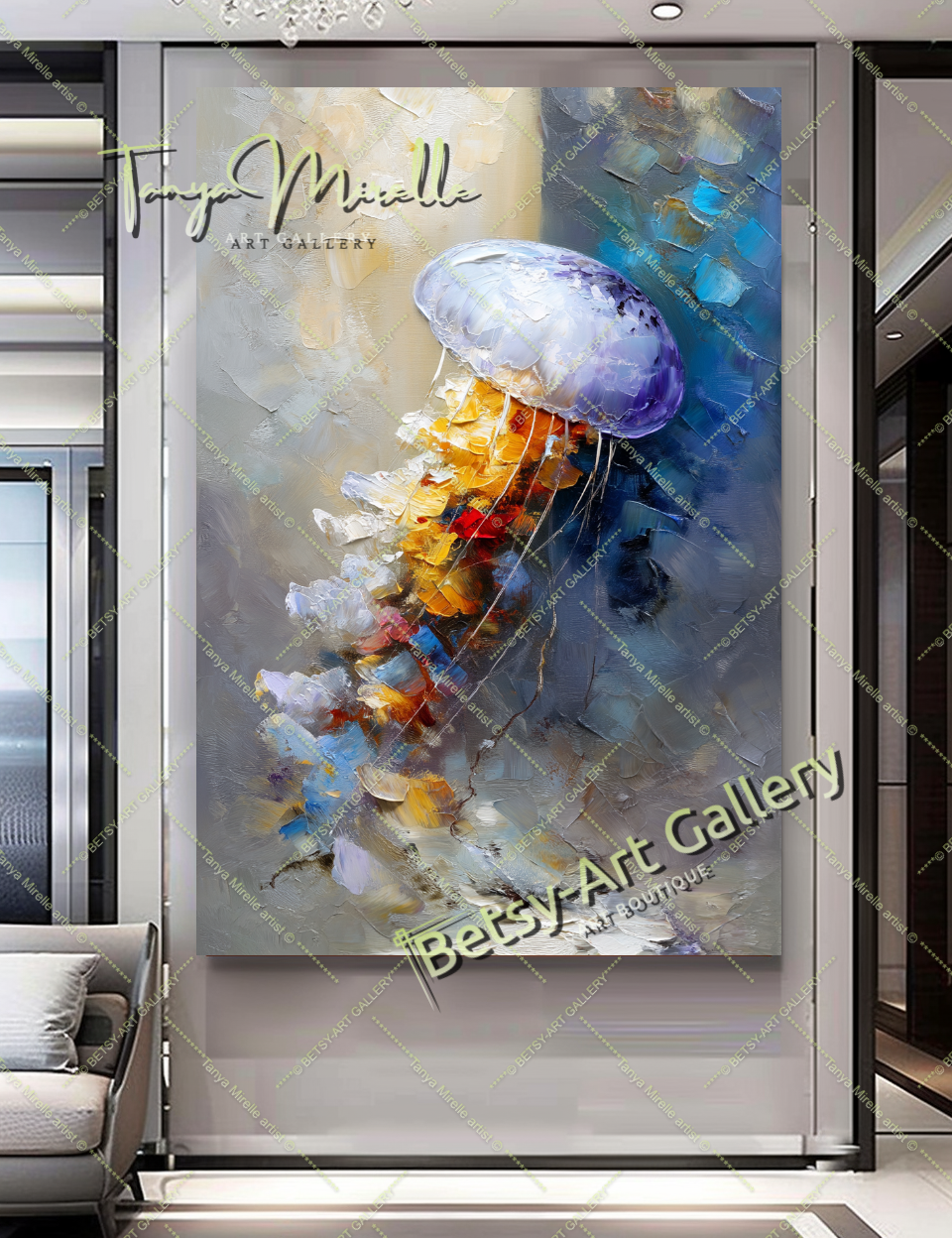 {{ product.title }} canvas artwork by Tanya Mirelle – modern wall decor – original artwork for home, living room, office, or gallery