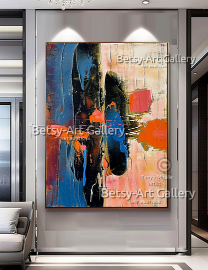 Bold Colors Modern Wall Art - Textured Impasto Painting #94