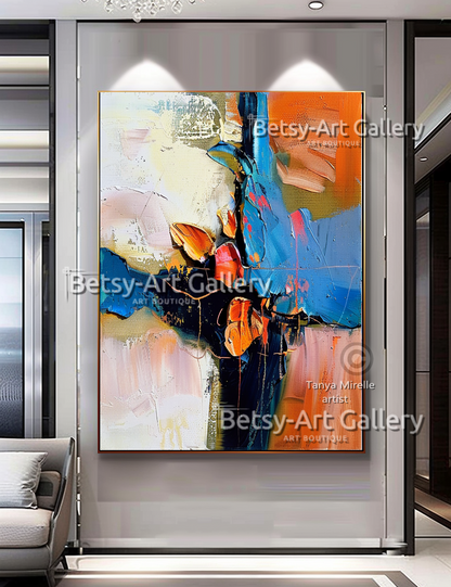 Bold Colors Modern Wall Art - Textured Impasto Painting #94