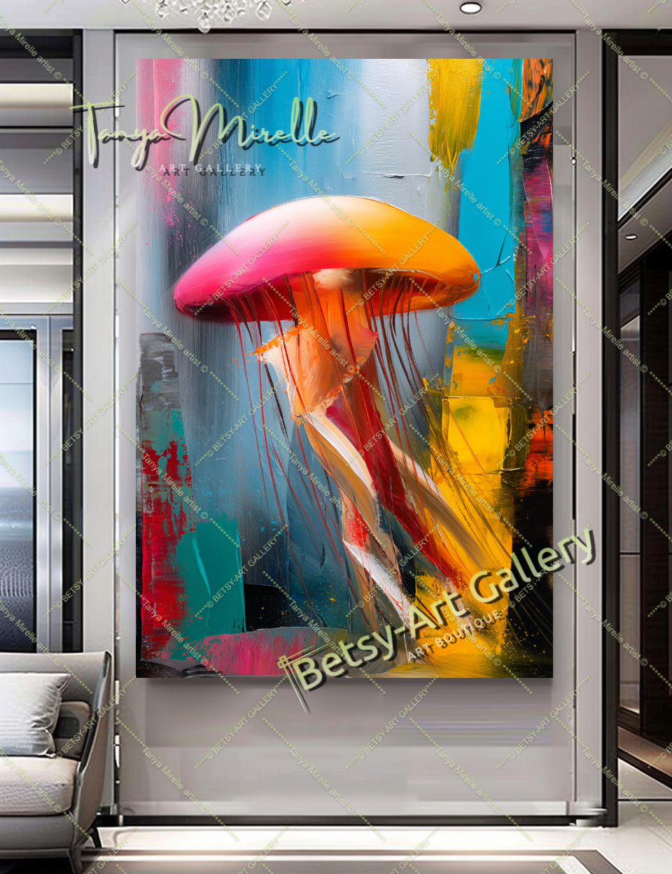 {{ product.title }} – {{ product.metafields.size | default: "Large" }} {{ product.metafields.technique | default: "Oil on Canvas" }} – {% if image.alt != blank %}{{ image.alt }}{% else %}{% if forloop.index0 == 0 %}Main view{% elsif forloop.index0 <= 2 %}Detail view{% else %}Close-up impasto texture{% endif %}{% endif %} by Tanya Mirelle – original artwork for home, living room, office, or gallery