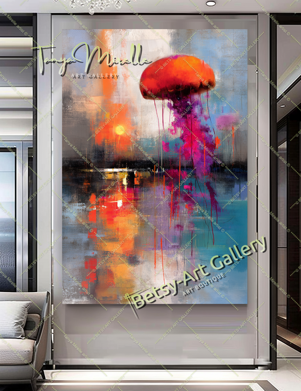 {{ product.title }} – {{ product.metafields.size | default: "Large" }} {{ product.metafields.technique | default: "Oil on Canvas" }} – {% if image.alt != blank %}{{ image.alt }}{% else %}{% if forloop.index0 == 0 %}Main view{% elsif forloop.index0 <= 2 %}Detail view{% else %}Close-up impasto texture{% endif %}{% endif %} by Tanya Mirelle – original artwork for home, living room, office, or gallery