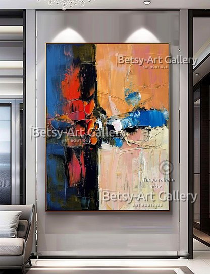 Bold Colors Modern Wall Art - Textured Impasto Painting #94