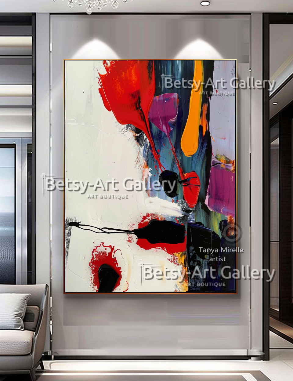 Crimson Pour – Abstract Wine Glass Composition - Textured Impasto Painting #97