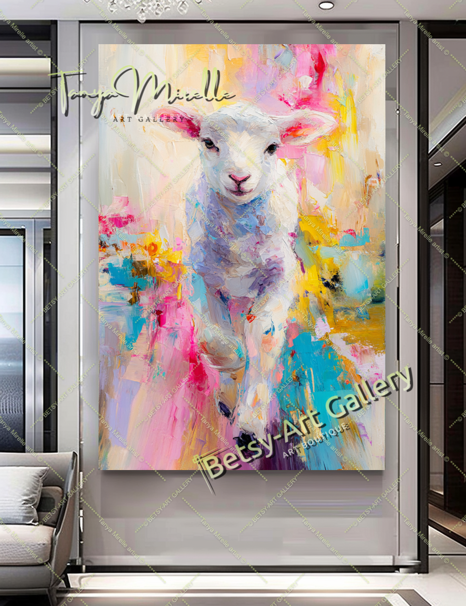 {{ product.title }} canvas artwork by Tanya Mirelle – modern wall decor – original artwork for home, living room, office, or gallery