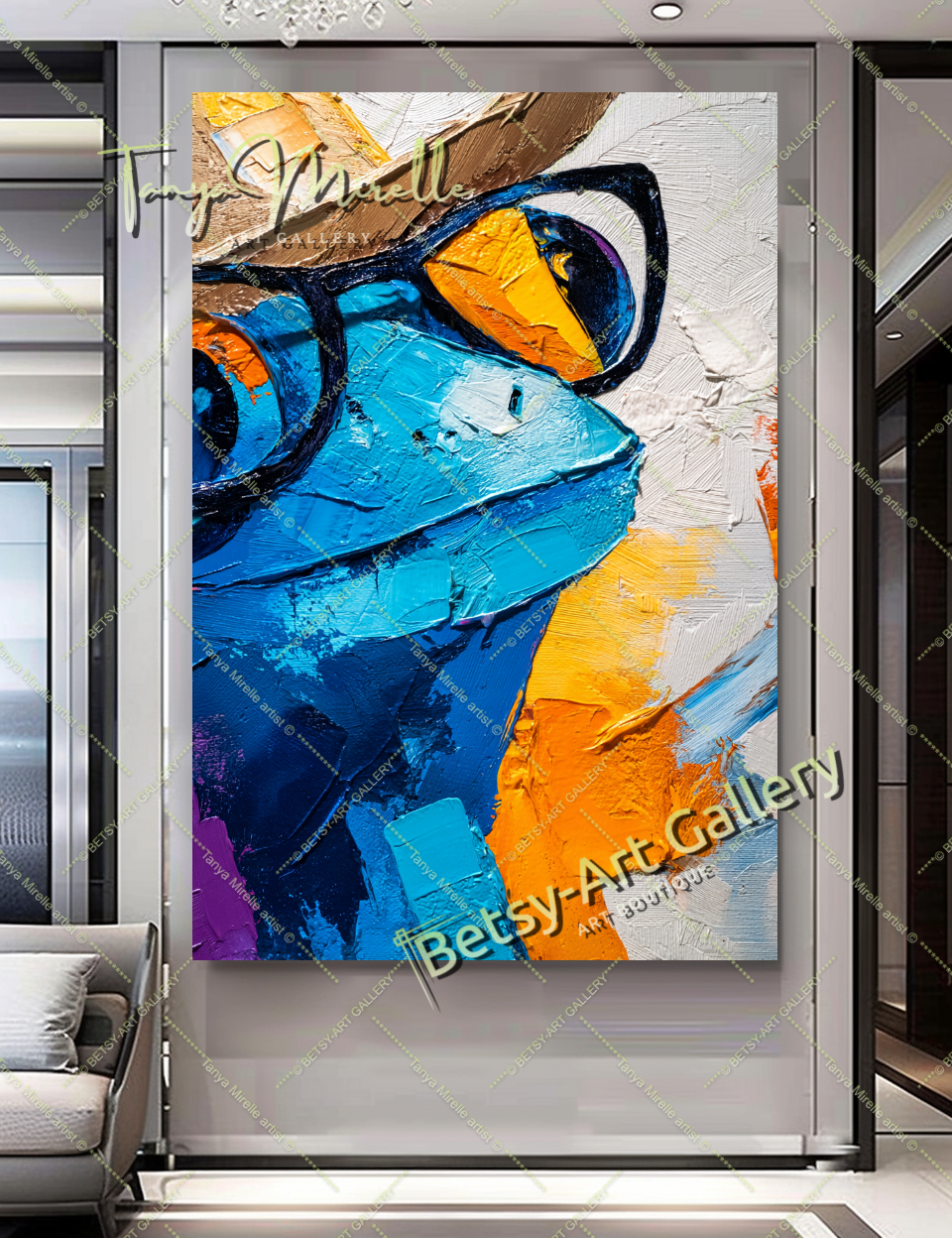 {{ product.title }} canvas artwork by Tanya Mirelle – modern wall decor – original artwork for home, living room, office, or gallery