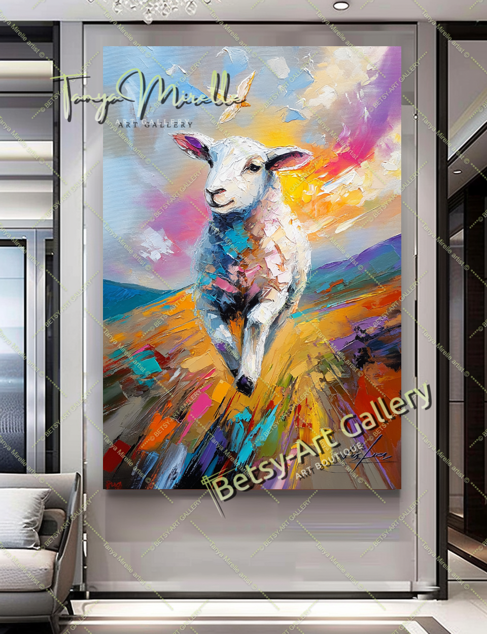 {{ product.title }} canvas artwork by Tanya Mirelle – modern wall decor – original artwork for home, living room, office, or gallery