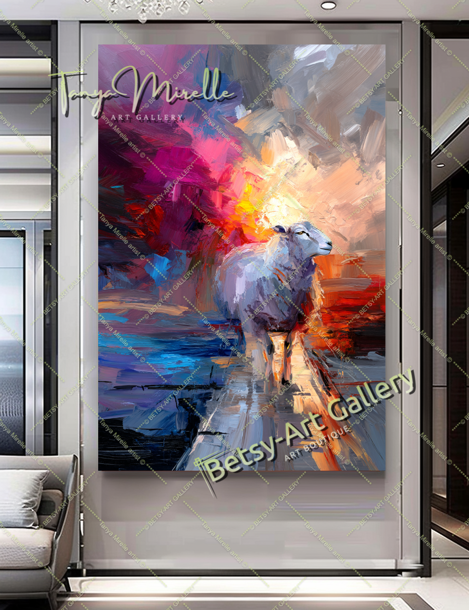 {{ product.title }} canvas artwork by Tanya Mirelle – modern wall decor – original artwork for home, living room, office, or gallery