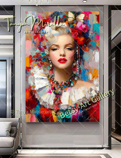 Oriental Marilyn Monroe Portrait - Vibrant Modern Canvas Print #4