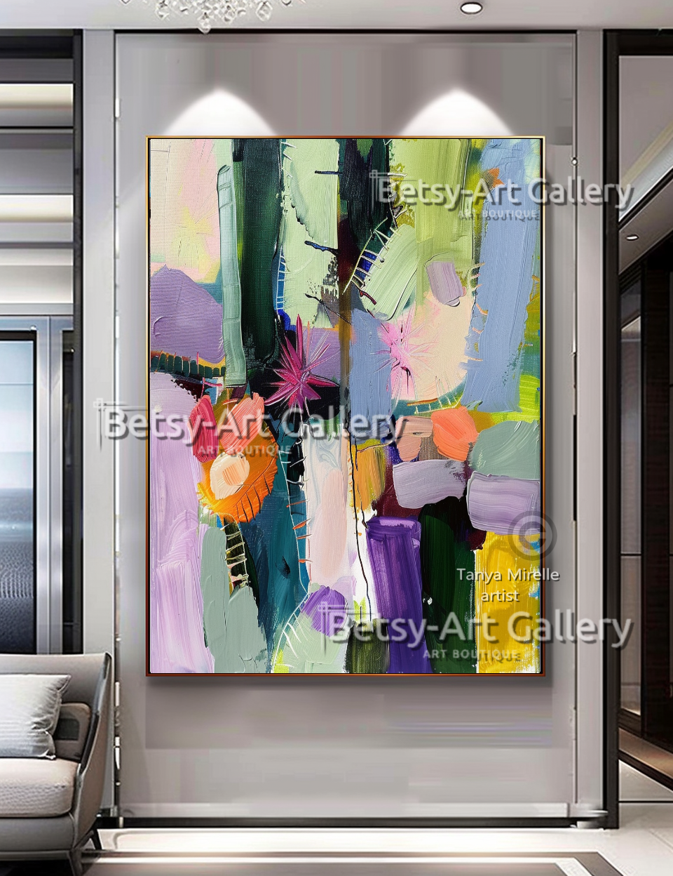 Rich Colors Abstract Canvas  – Textured Modern Painting #126