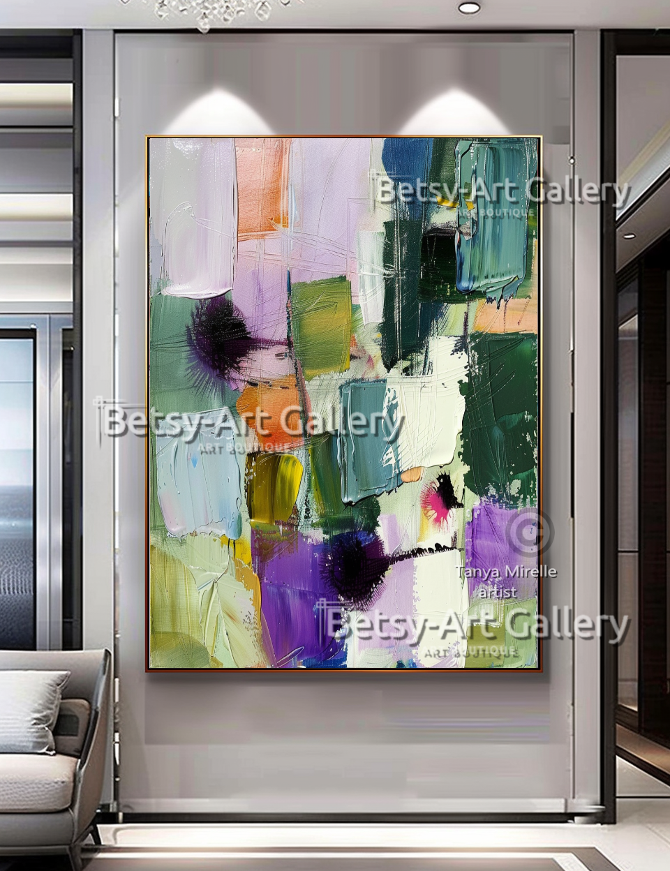 Rich Colors Abstract Canvas  – Textured Modern Painting #126