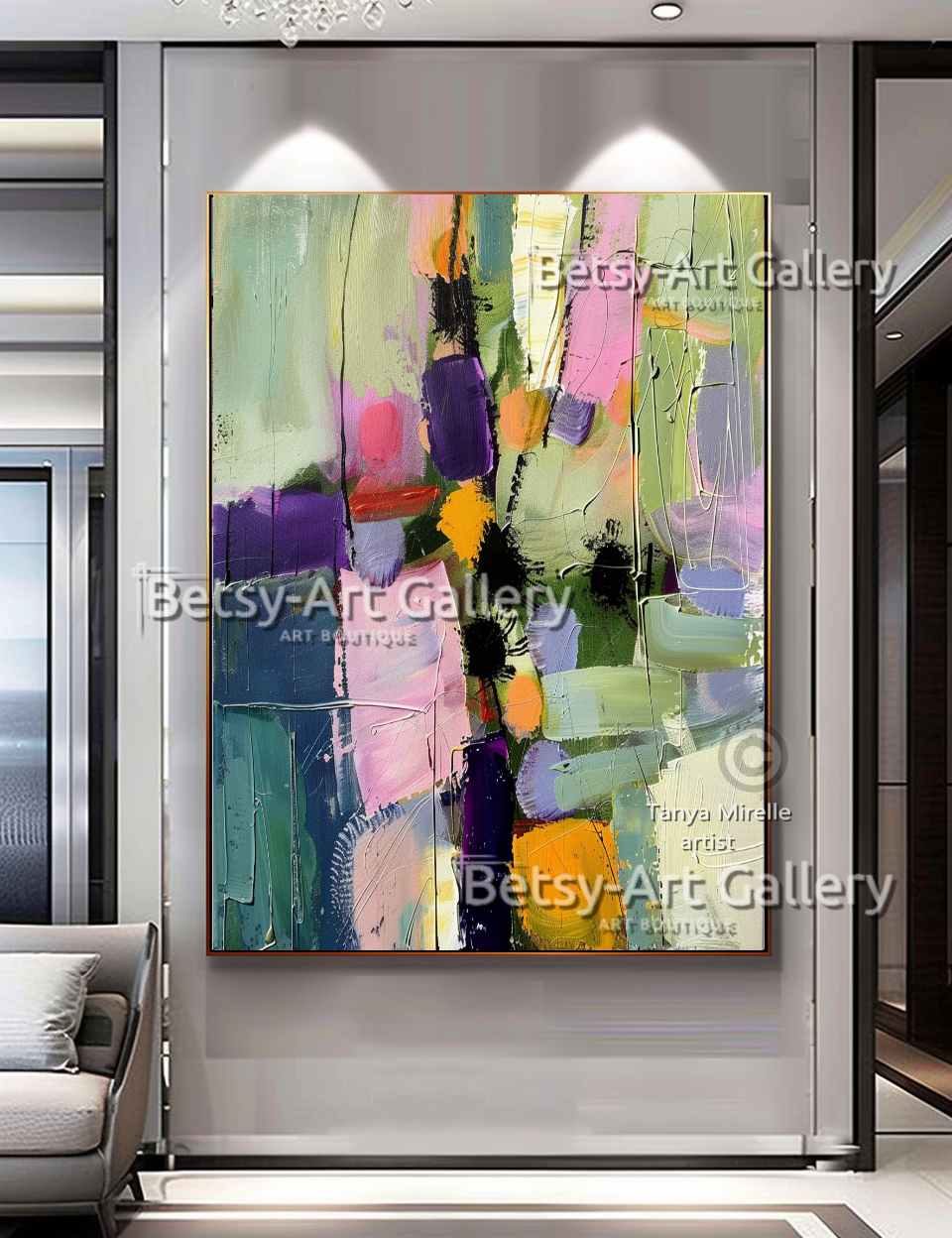 Rich Colors Abstract Canvas  – Textured Modern Painting #126