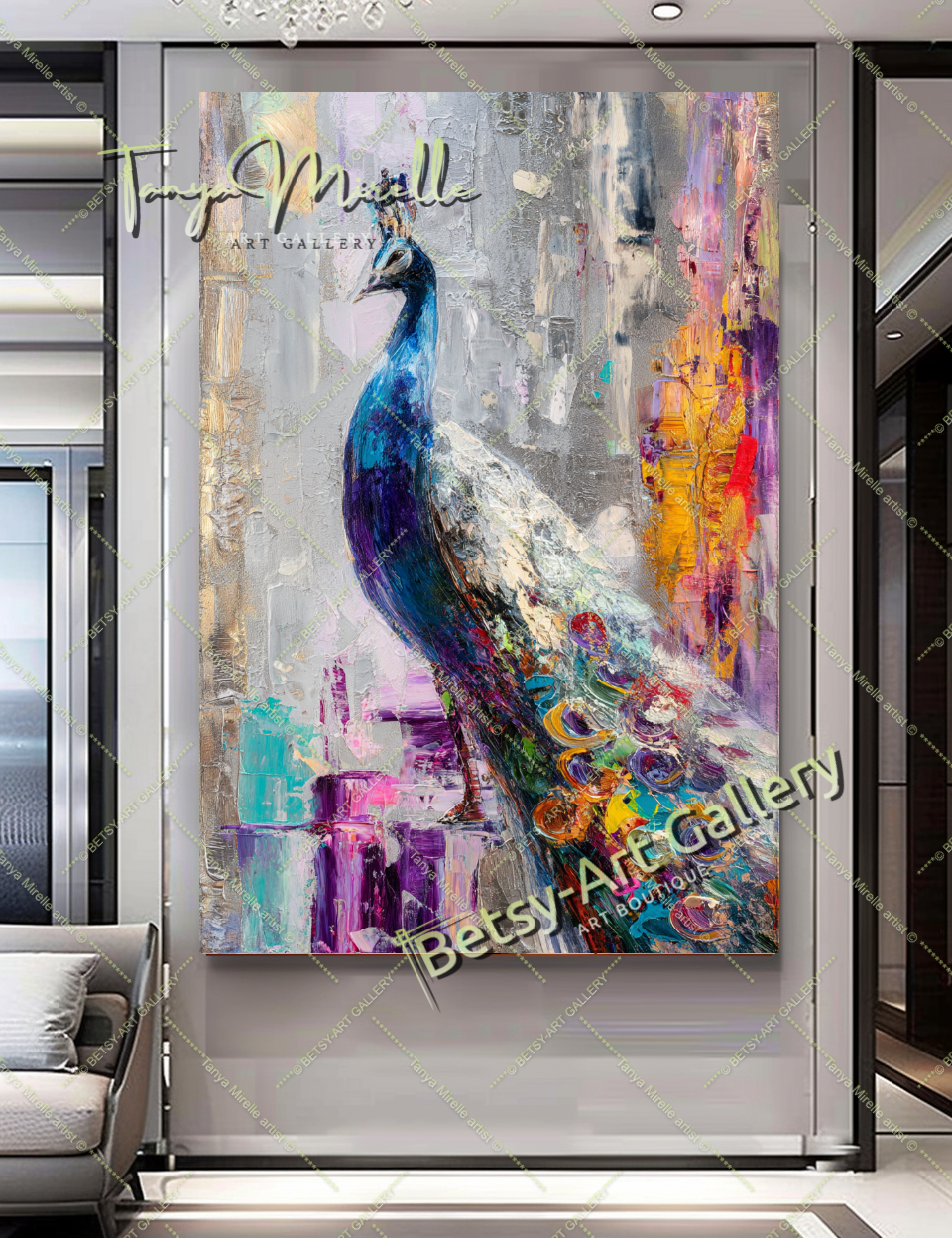 {{ product.title }} – {{ product.metafields.size | default: "Large" }} {{ product.metafields.technique | default: "Oil on Canvas" }} – {% if image.alt != blank %}{{ image.alt }}{% else %}{% if forloop.index0 == 0 %}Main view{% elsif forloop.index0 <= 2 %}Detail view{% else %}Close-up impasto texture{% endif %}{% endif %} by Tanya Mirelle – original artwork for home, living room, office, or gallery