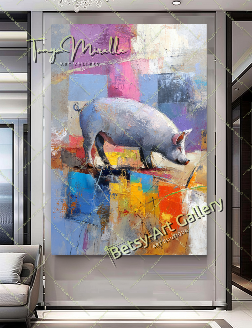 {{ product.title }} canvas artwork by Tanya Mirelle – modern wall decor – original artwork for home, living room, office, or gallery