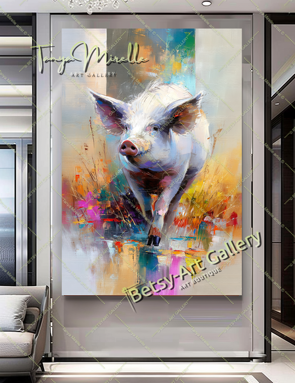 {{ product.title }} canvas artwork by Tanya Mirelle – modern wall decor – original artwork for home, living room, office, or gallery