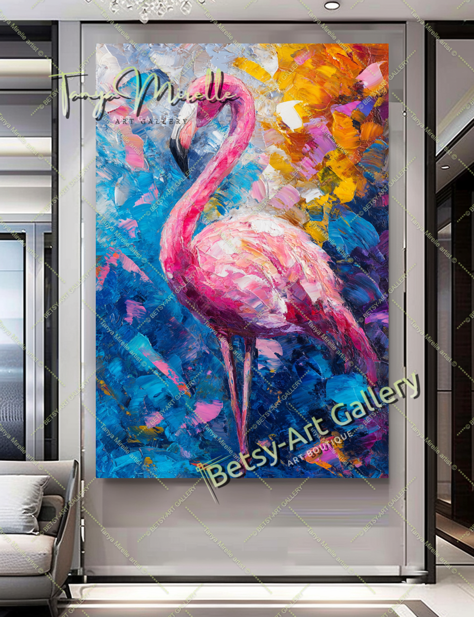 {{ product.title }} canvas artwork by Tanya Mirelle – modern wall decor – original artwork for home, living room, office, or gallery