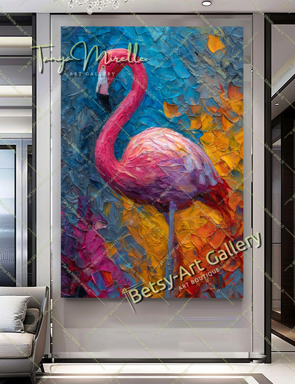 {{ product.title }} canvas artwork by Tanya Mirelle – modern wall decor – original artwork for home, living room, office, or gallery