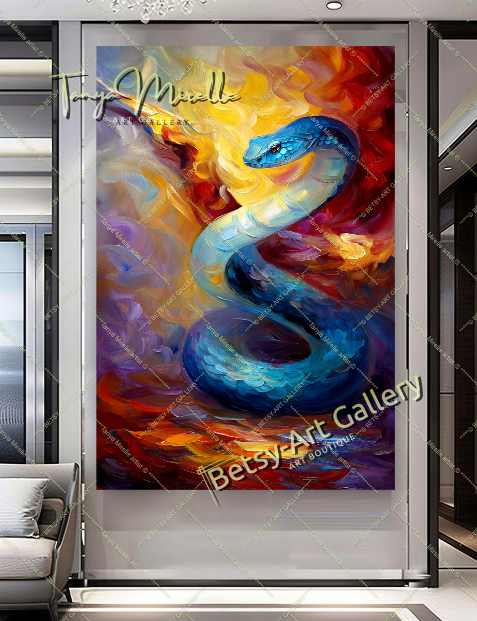 {{ product.title }} canvas artwork by Tanya Mirelle – modern wall decor – original artwork for home, living room, office, or gallery