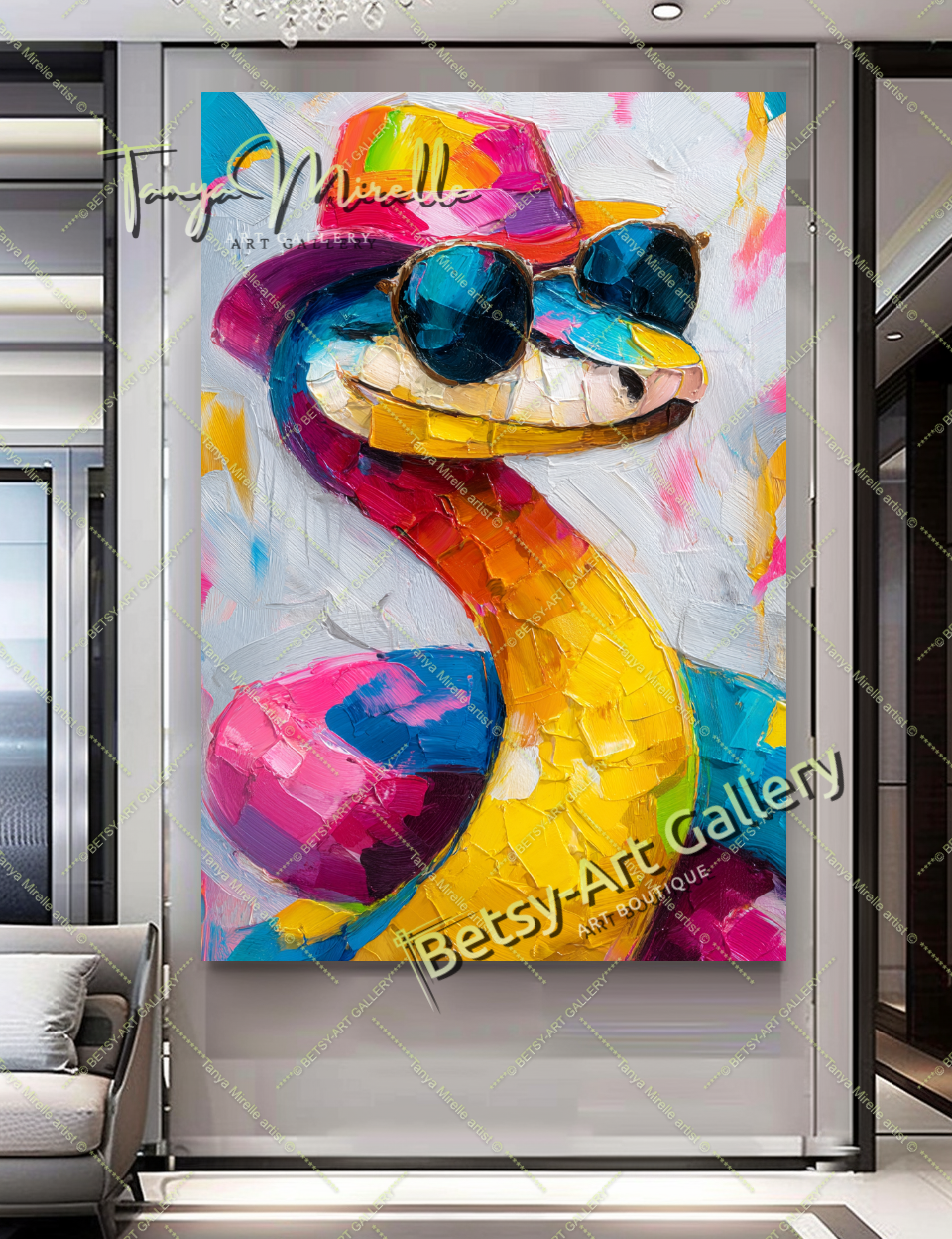 {{ product.title }} canvas artwork by Tanya Mirelle – modern wall decor – original artwork for home, living room, office, or gallery