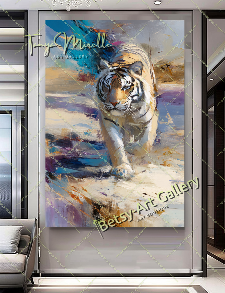 {{ product.title }} canvas artwork by Tanya Mirelle – modern wall decor – original artwork for home, living room, office, or gallery