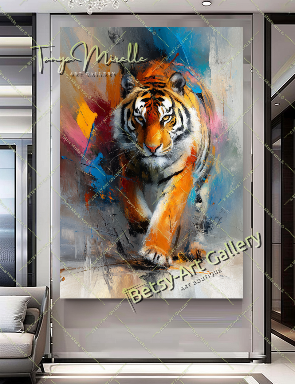 {{ product.title }} canvas artwork by Tanya Mirelle – modern wall decor – original artwork for home, living room, office, or gallery