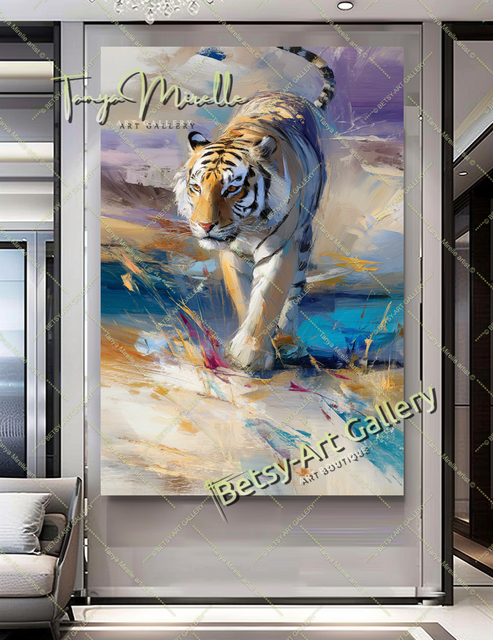{{ product.title }} canvas artwork by Tanya Mirelle – modern wall decor – original artwork for home, living room, office, or gallery