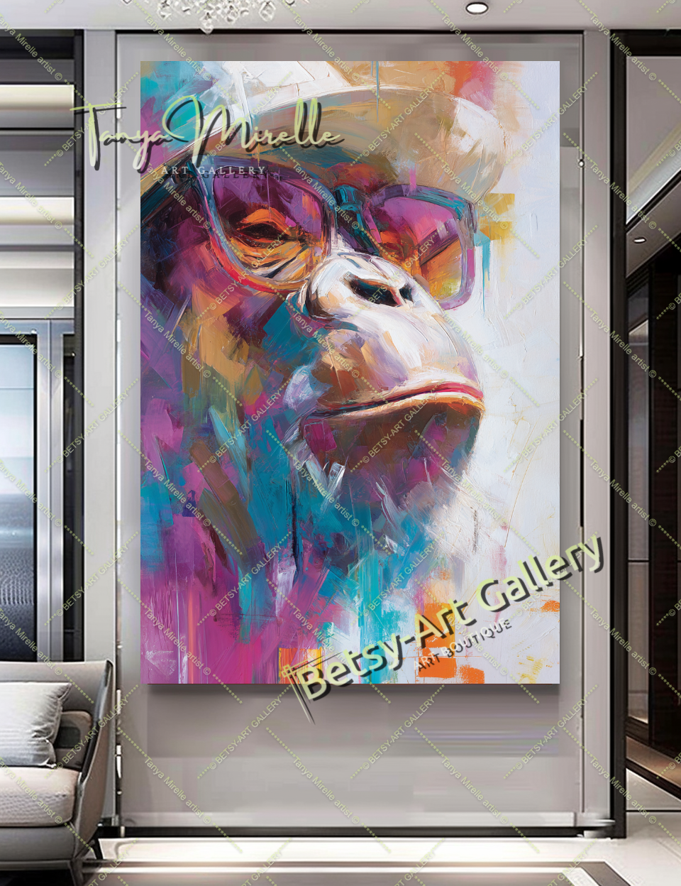 {{ product.title }} canvas artwork by Tanya Mirelle – modern wall decor – original artwork for home, living room, office, or gallery